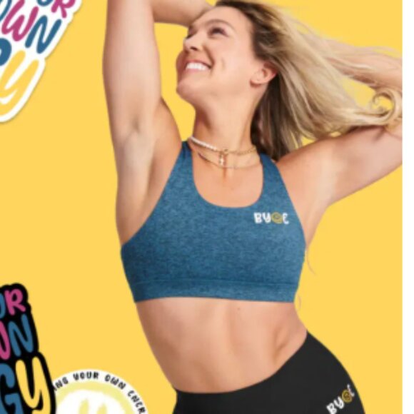 Peloton BYOE Heather Blue Racerback Bra - Picture 1 of 3